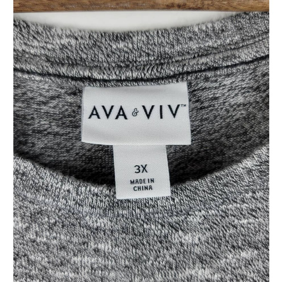 Ava & Viv Sleeveless Summer Casual Comfort Side Ruching  Heather Gray Dress 3X - Picture 4 of 5